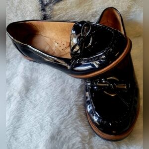 Naturalizer Black Loafers with Brown Sole